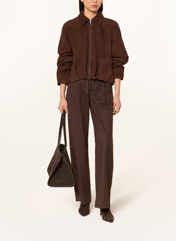 Y.A.S. leren jas MARRON FONCÉ