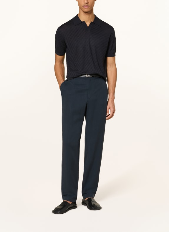 EMPORIO ARMANI Strikket poloshirt MØRKEBLÅ