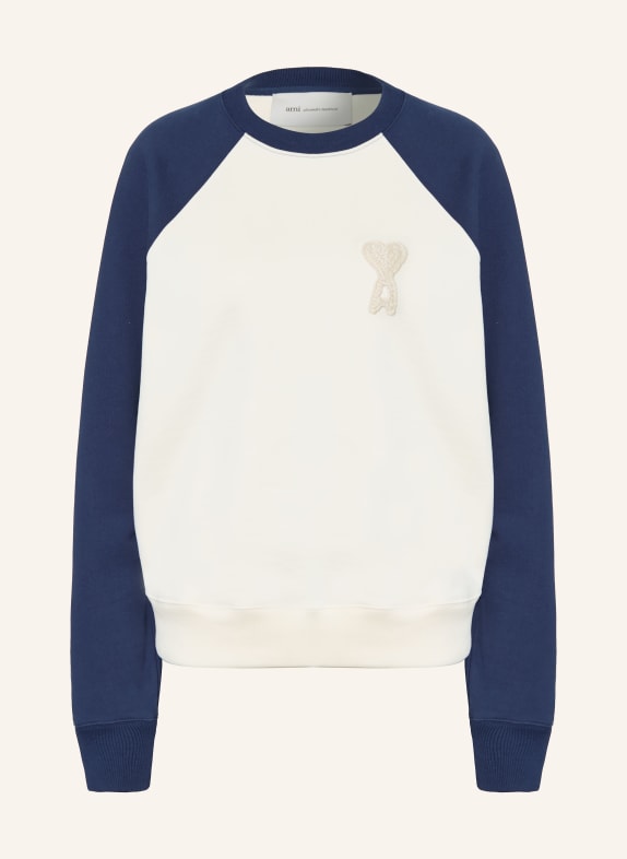 AMI PARIS sweat-shirt CRÈME / BLEU FONCÉ