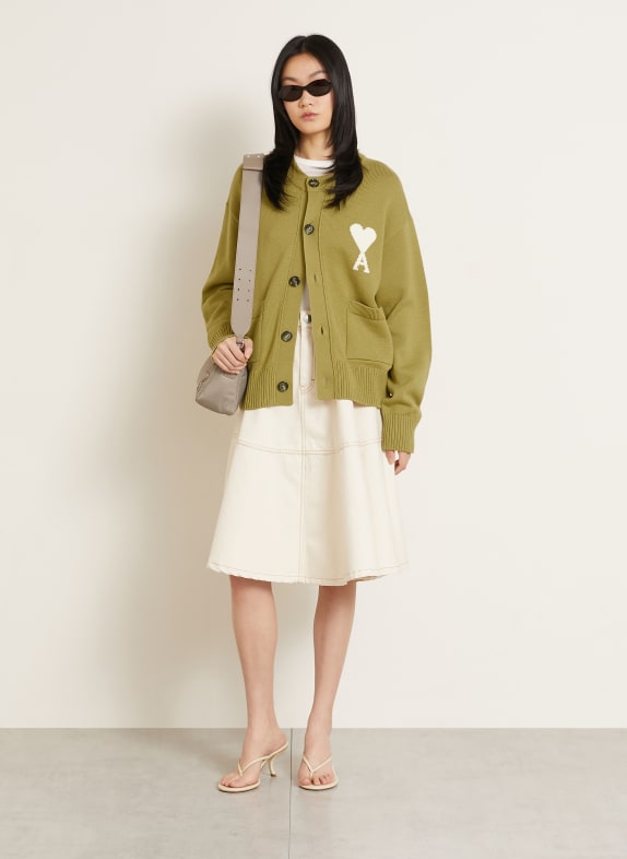 AMI PARIS Strickjacke OLIV / CREME