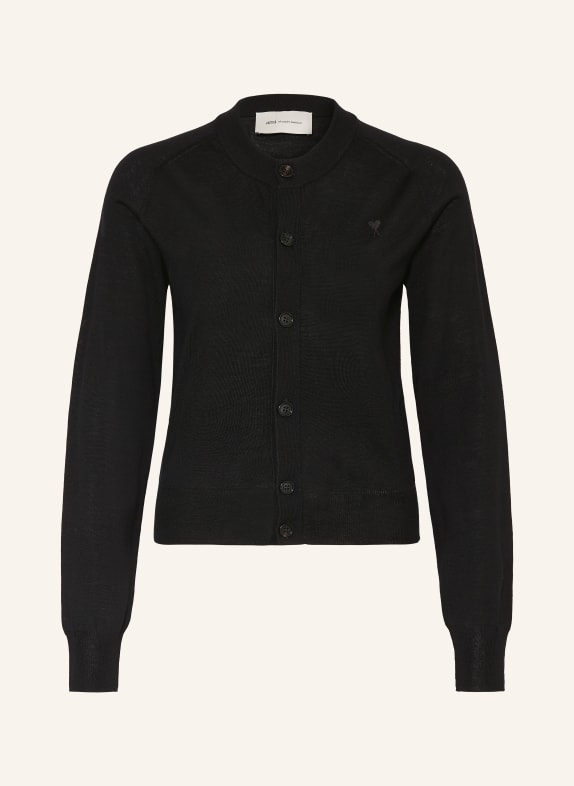 AMI PARIS Strickjacke aus Merinowolle SCHWARZ