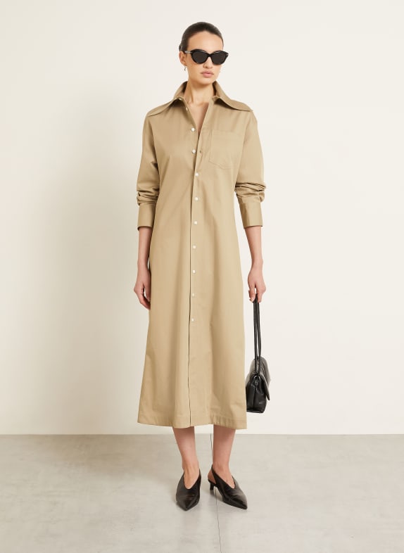 AMI PARIS Hemdblusenkleid BEIGE