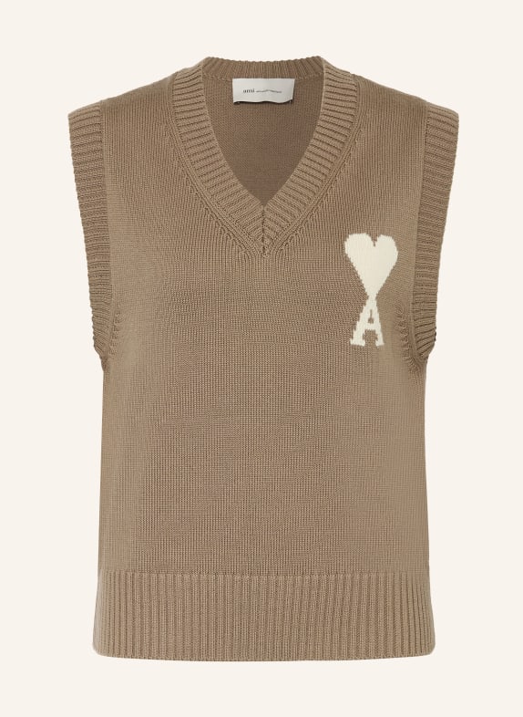 AMI PARIS Pullunder BRAUN / CREME