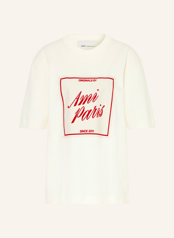 AMI PARIS T-shirt CRÈME / ROUGE