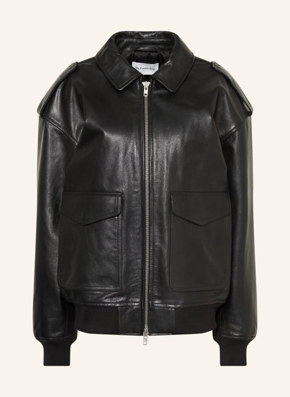 The Frankie Shop Oversized-Lederblouson VIPER SCHWARZ