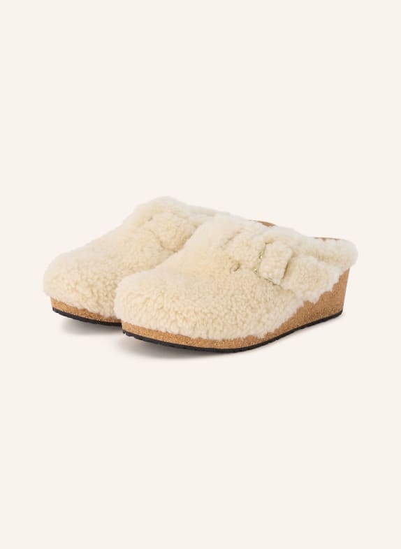 BIRKENSTOCK Plateau-Mules FANNY TEDDY ECRU / GOLD