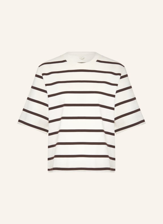 ARKET T-shirt WIT / MARRON FONCÉ