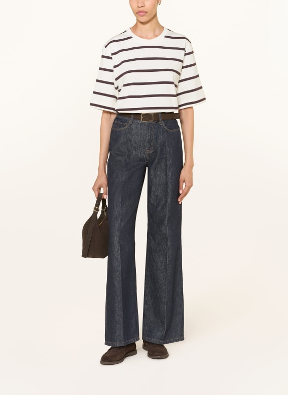ARKET T-shirt WIT / MARRON FONCÉ