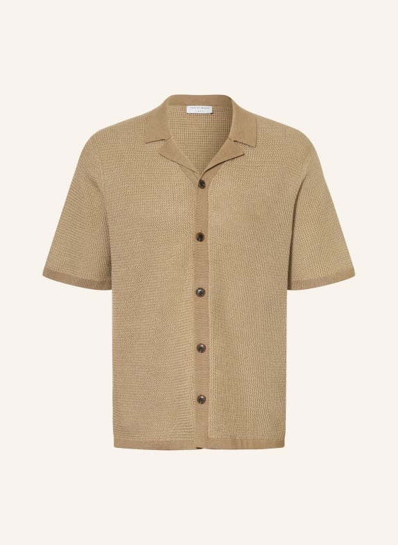 TIGER OF SWEDEN Strickhemd RIVER T Regular Fit CAMEL