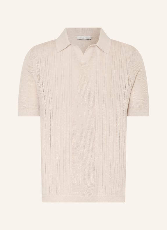 TIGER OF SWEDEN Polo en maille EOIN avec lin et laine mérinos ÉCRU