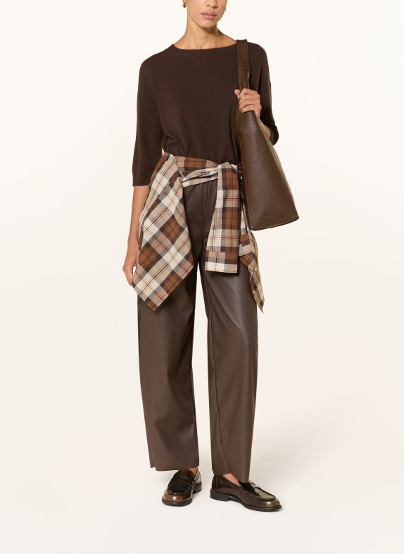 darling harbour Kasjmiertrui met 3/4-mouwen DARK BROWN