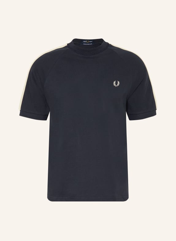 FRED PERRY T-shirt avec bandes galonnées BLEU FONCÉ / ÉCRU