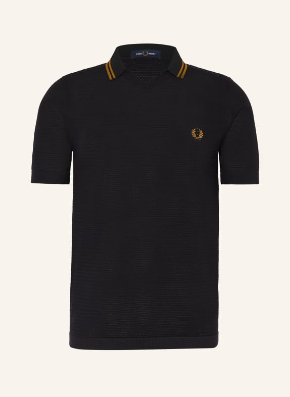 FRED PERRY Strick-Poloshirt SCHWARZ