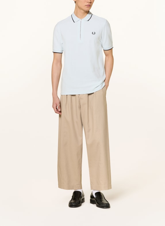FRED PERRY Strick-Poloshirt HELLBLAU / SCHWARZ