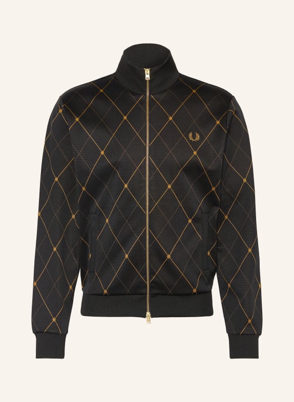 FRED PERRY sweat à capuche BLEU FONCÉ / MARRON CLAIR