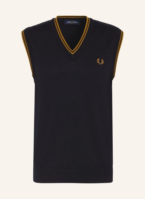 FRED PERRY sleeveless sweater DARK BLUE