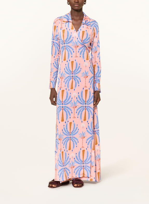 marivie Wickelkleid ELEGANT! HELLROT / COGNAC / BLAU