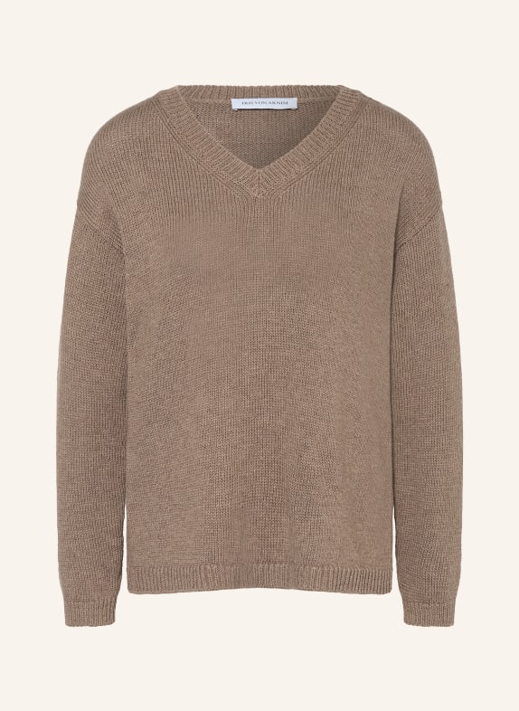 IRIS von ARNIM Trui DIONA met zijde en linnen TAUPE