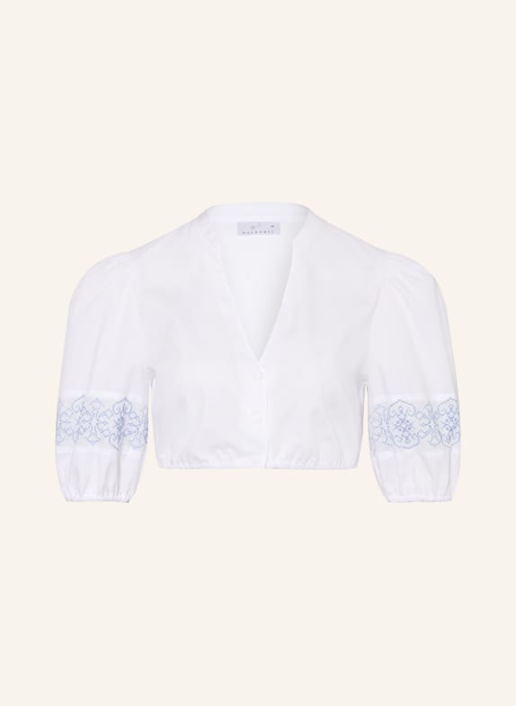 WALDORFF Dirndlbluse WEISS / HELLBLAU
