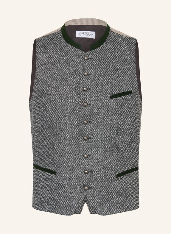 Grasegger Trachtenweste DUNKELGRAU / GRAU / DUNKELGRÜN