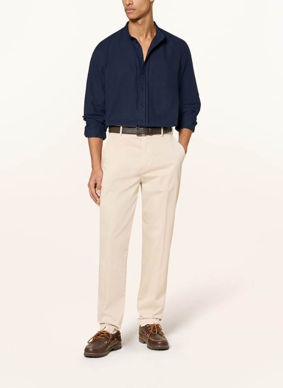 Grasegger Overhemd Comfort Fit met linnen DONKERBLAUW