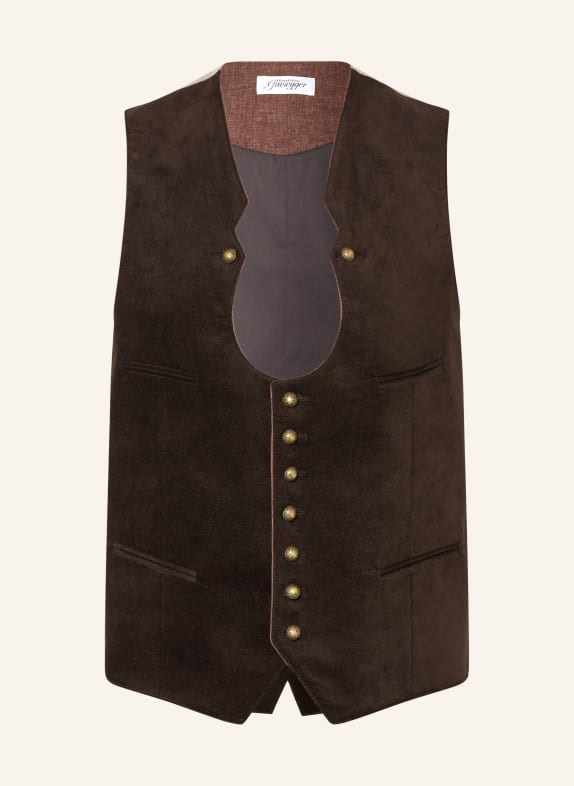Grasegger Trachtenweste GULDEN DUNKELBRAUN / HELLGRAU