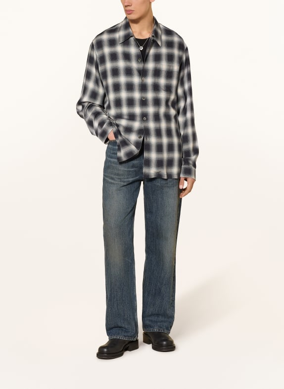 OUR LEGACY Overhemd EVERY Relaxed Fit DONKERBLAUW / LICHTGRIJS