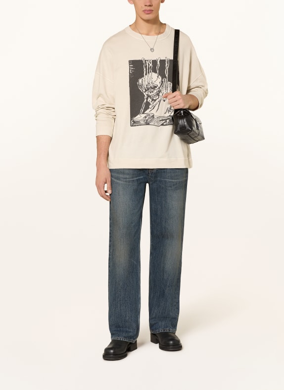 OUR LEGACY Oversized sweatshirt SLACK BEIGE / ZWART