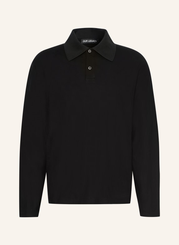 OUR LEGACY Jersey-Poloshirt Regular Boxy Fit SCHWARZ