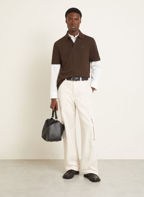 LOEWE piqué polo shirt DARK BROWN