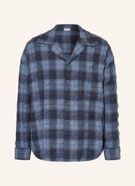 LOEWE Overhemd Comfort Fit DONKERBLAUW / PAARS / LICHTBLAUW