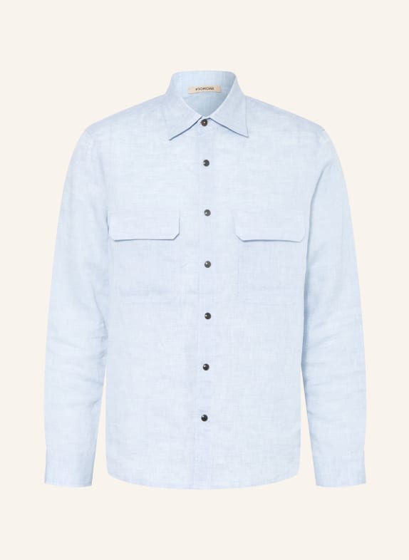 FIORONI Linnen overhemd Comfort Fit LICHTBLAUW