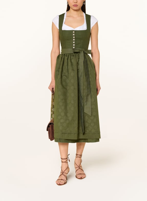 SPORTALM Dirndl RIEDHOF in verschillende materialen DONKERGROEN / WIT