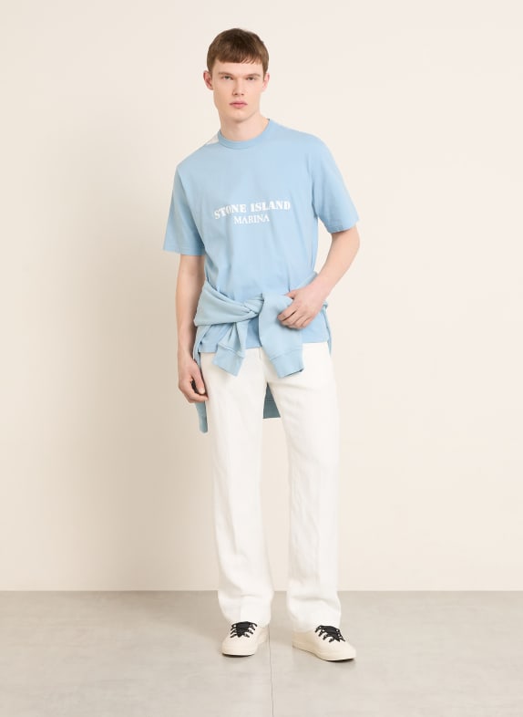 STONE ISLAND T-shirt MARINA LICHTBLAUW / WIT