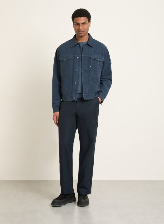 STONE ISLAND Overjacket met linnen BLAUW