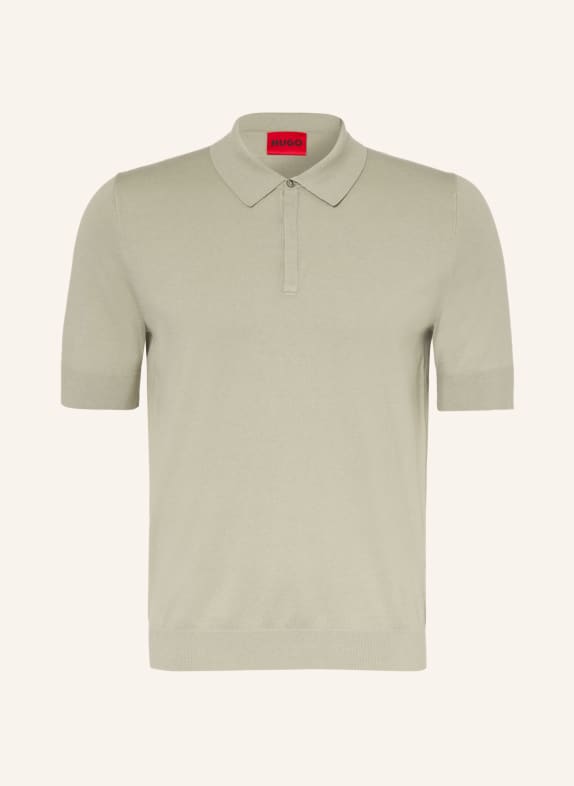 HUGO Strick-Poloshirt SAN PETER HELLGRÜN