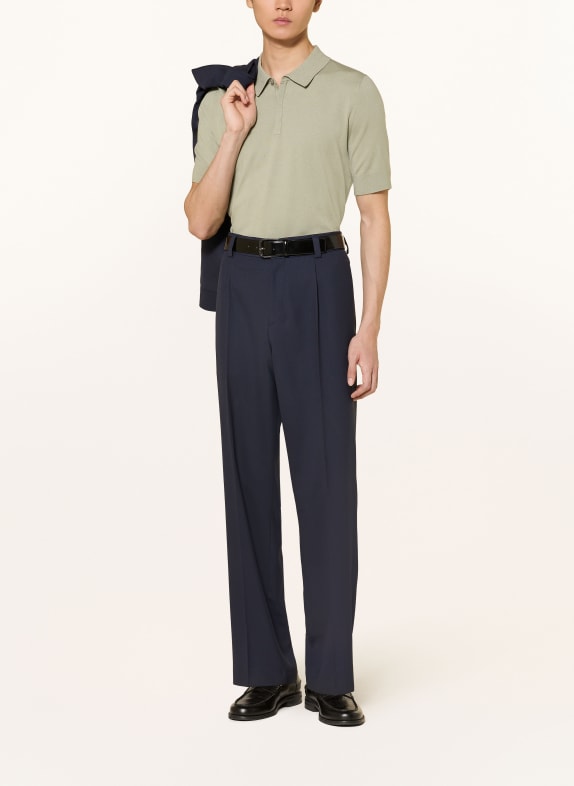 HUGO Gebreid poloshirt SAN PETER LICHTGROEN