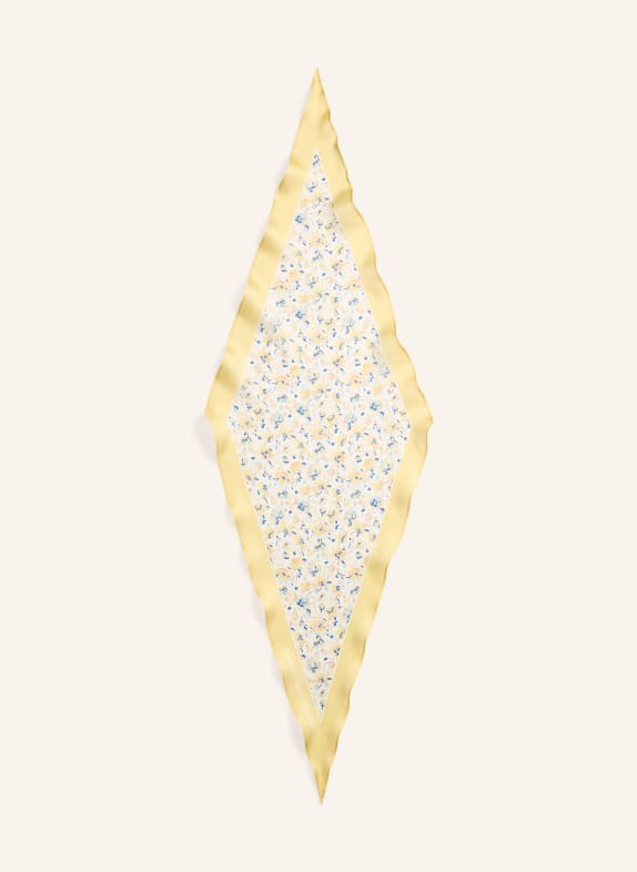 LAUREN RALPH LAUREN Seidentuch GELB / CREME / BLAUGRAU