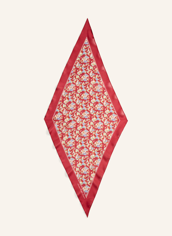 LAUREN RALPH LAUREN Seidentuch DUNKELROT / CREME / BLAUGRAU