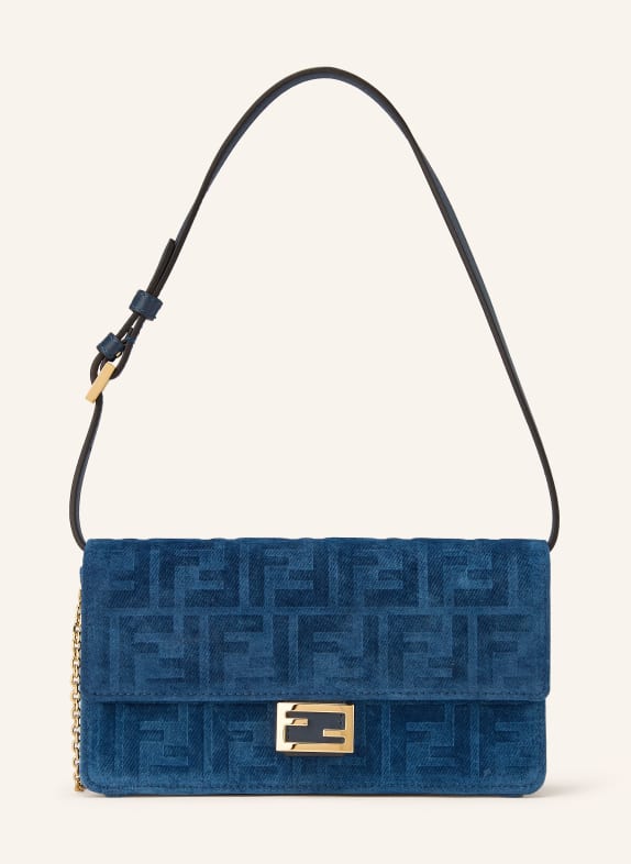 FENDI Porte-monnaie BAGUETTE à bandoulière BLEU / OR