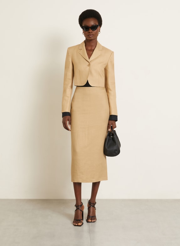 Max Mara Leinenblazer BUONO CAMEL / SCHWARZ