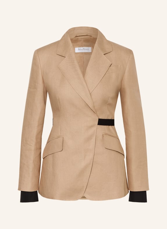 Max Mara Linnen blazer FIONDA BEIGE / ZWART