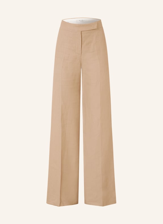 Max Mara Marlene-broek BIG van linnen BEIGE