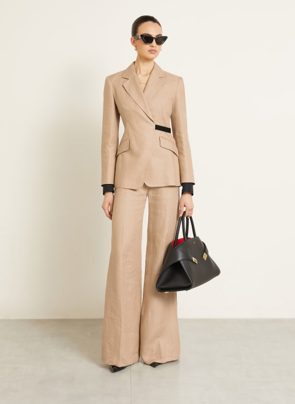 Max Mara Marlene-broek BIG van linnen BEIGE