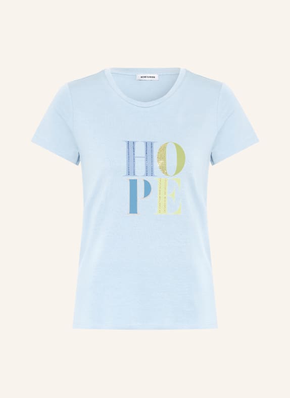MORE & MORE T-Shirt mit Schmucksteinen HELLBLAU