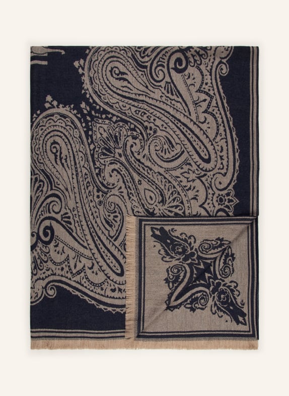 ETRO Home Plaid DONKERBLAUW / CRÈME