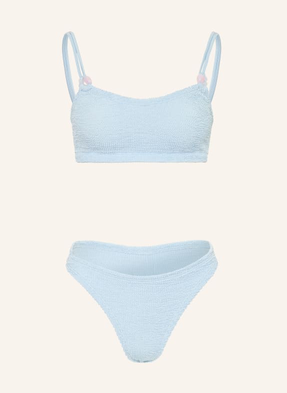 Hunza G Bikini bustier CASSI avec perles décoratives BLEU CLAIR / ROSE CLAIR