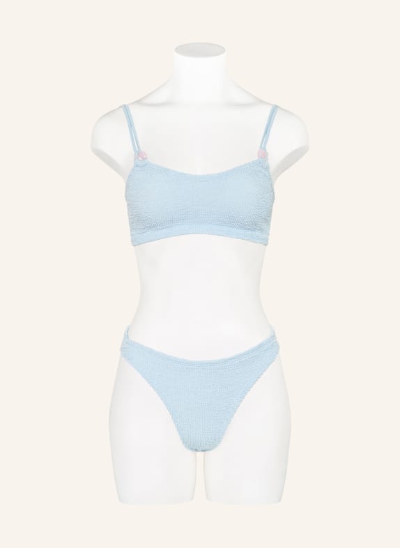 Hunza G Bustier-bikini CASSI cu perle decorative ALBASTRU DESCHIS / ROZ DESCHIS