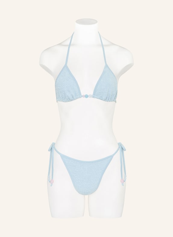 Hunza G Triangelbikini GINA met sieradenparels LICHTBLAUW