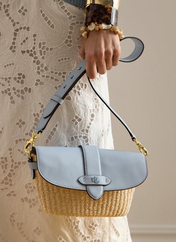 LAUREN RALPH LAUREN Schoudertas LYNDEN SMALL BEIGE / LICHTBLAUW